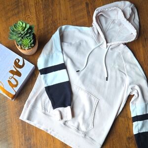 Light Pink and Black Striped Under Armour Hoodie Swestshirt Loose Fit Small